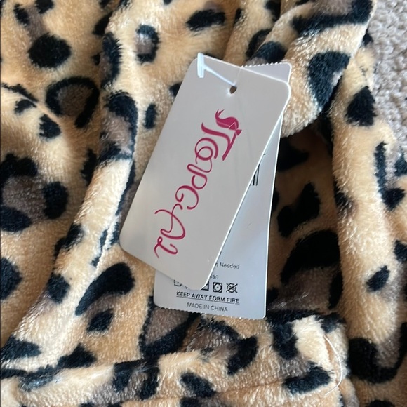 Tan and Black Leopard Print Pajama Robe - Picture 3 of 5